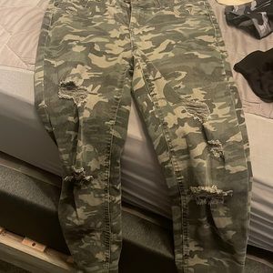 Mid rise skinny women camo jeans